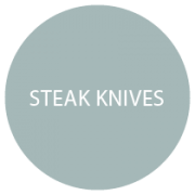 Steak Knife Rounded Serrated Blade Pom Black Handle W/Rivets