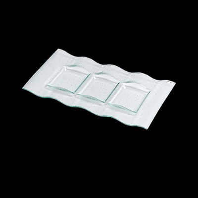Rect Ripple Plate W/3 Compartments