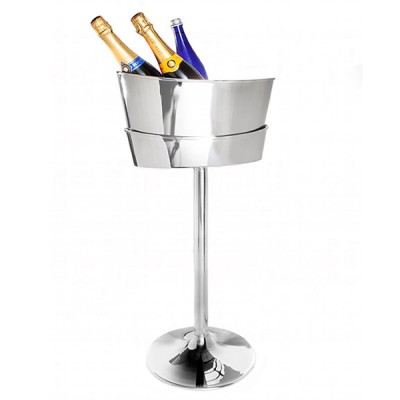 Oval Scoop Wine Stand for Six Bottles SS