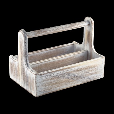 Wood Table Caddy White