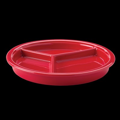 Colorations Scarlet 3 Compartment Divided Dish