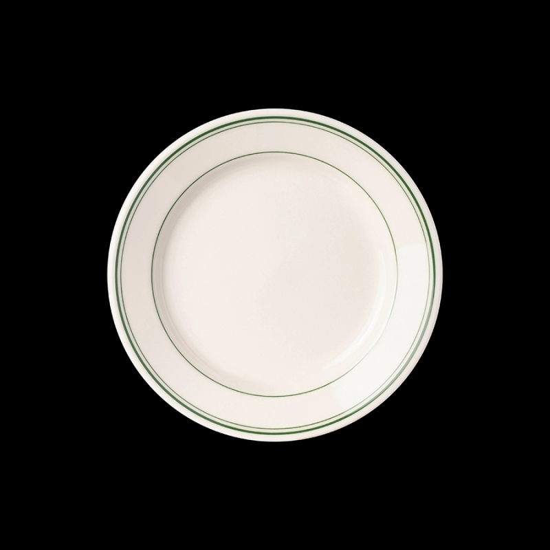   Langelinie 皿 Green Band - Plate Rolled Edge - HL2031